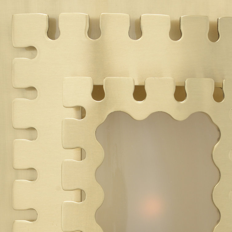 Ellis Antique Brass 1-Light Sconce with Frosted Glass Shade