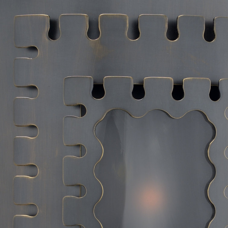 Ellis Tiered Dark Bronze 1-Light Sconce with Frosted Glass Shade