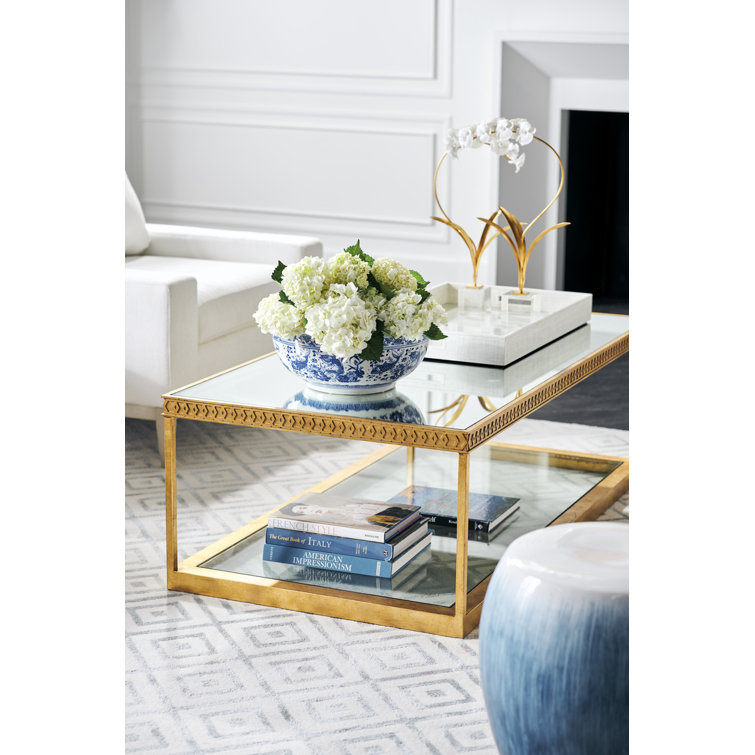 Elegant White Porcelain Orchid Figurine with Gold Leaf Stem