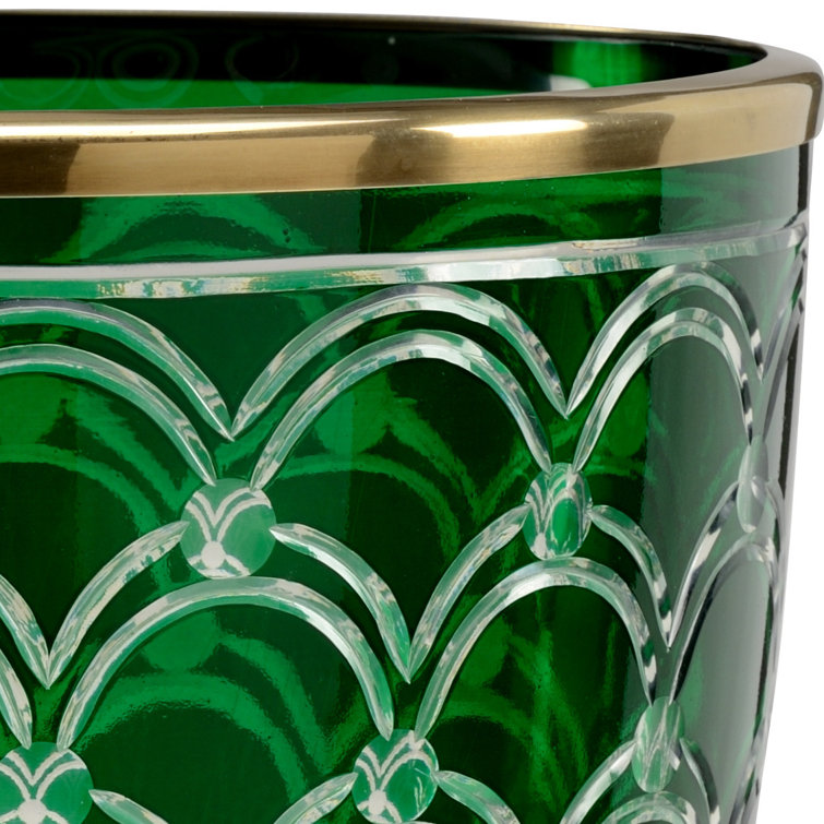 Emerald Green Brass-Inspired Elegant Conservatory Hurricane