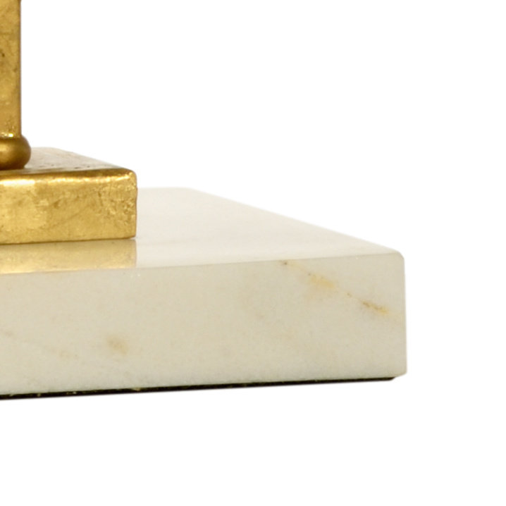 Antique Gold Leaf 30" Table Lamp with Off-White Linen Shade