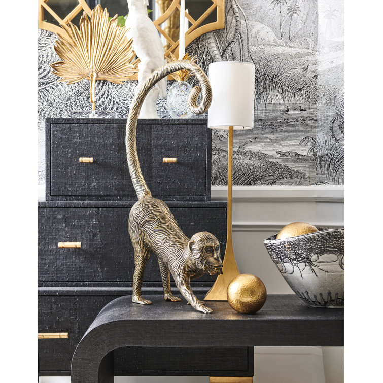 Douglas Freeman Antique Gold Leaf Iron Buffet Lamp