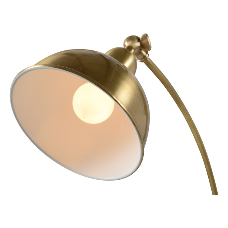 Gold Adjustable Arc Desk Lamp with Metal Shade