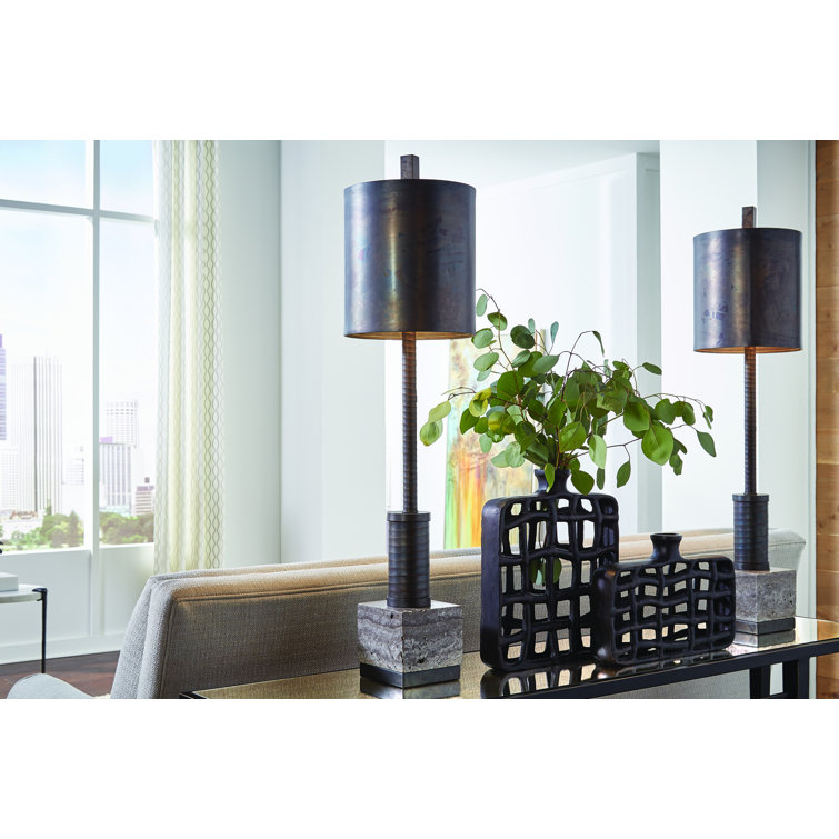 Bronze 9.25" Metal Grid Table Vase