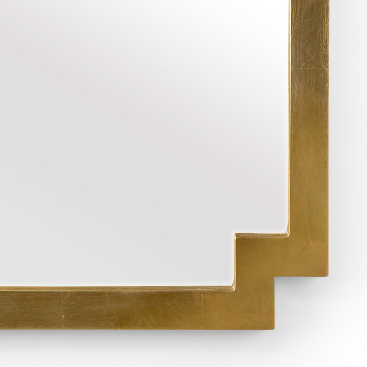 Antique Gold Leaf 28" Wood Pagoda Wall Mirror