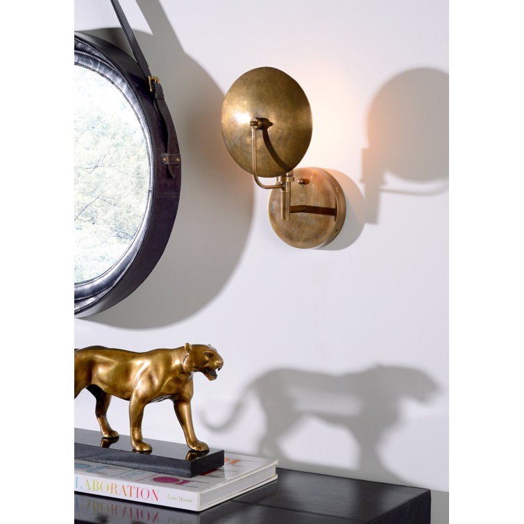 Antique Brass Mid-Century Modern Wall Sconce