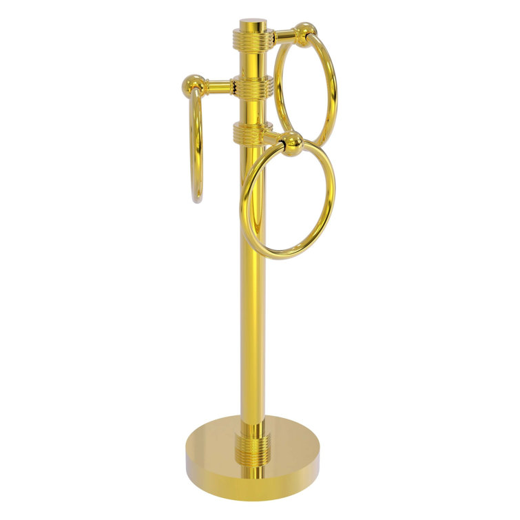 Polished Brass Countertop Towel Stand with Three Rings