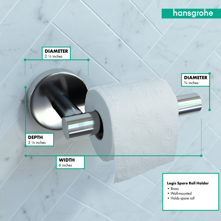 Brushed Nickel Modern Wall Mount Toilet Paper Holder