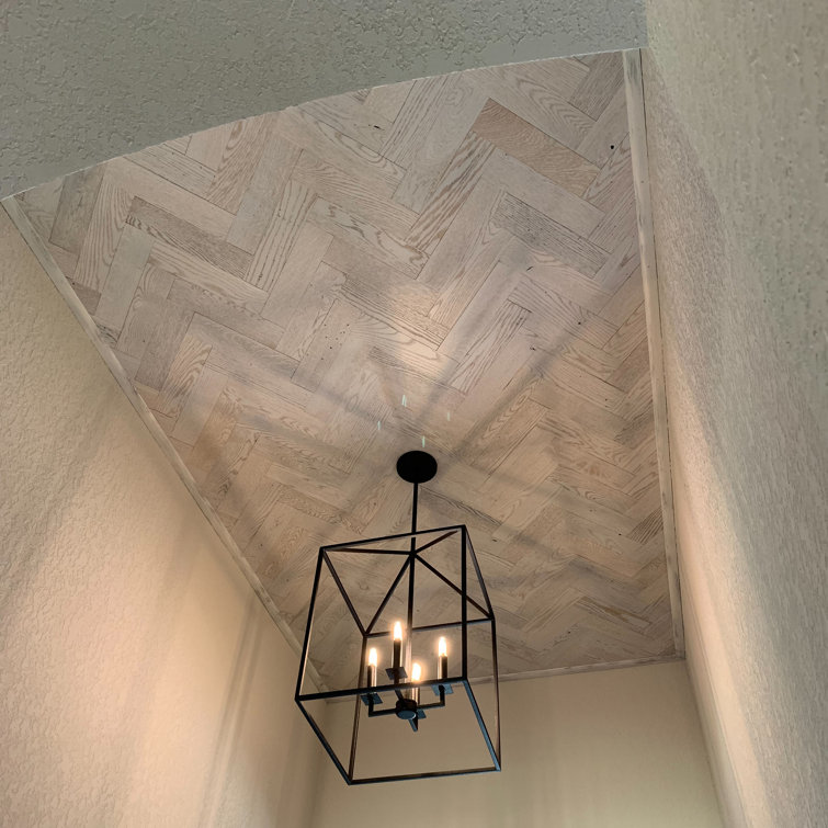 White Oak Herringbone Peel and Stick Wall Planks