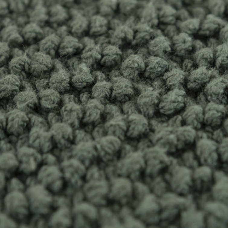 Olive Green Nubby Textured Cotton Square Throw Pillow