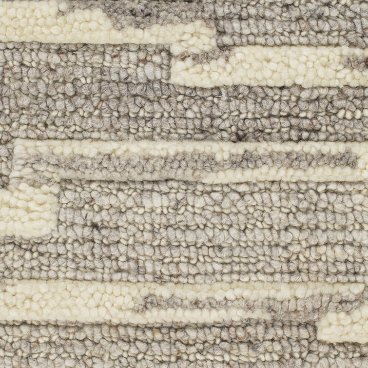 Handwoven Gray Cowhide & Wool 9' x 12' Easy Care Area Rug