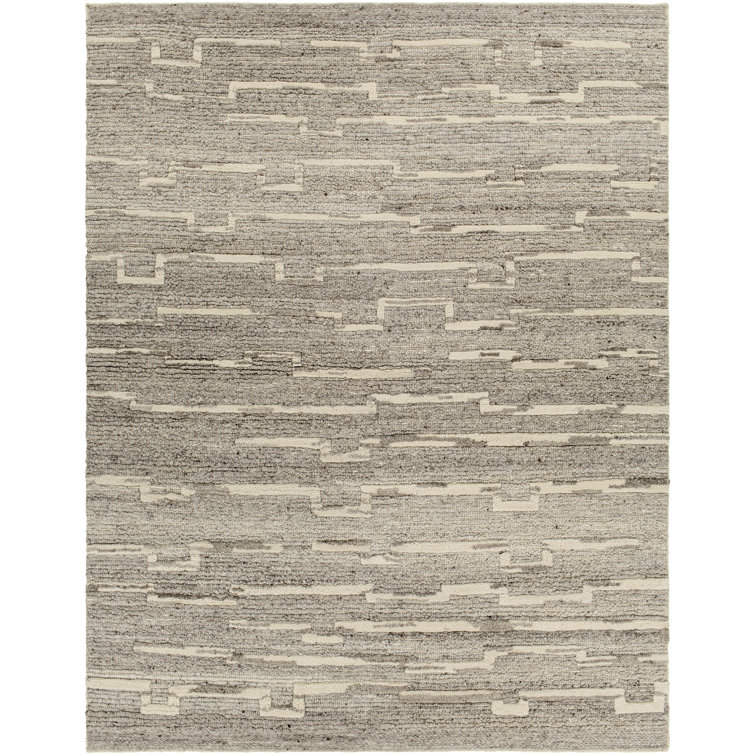 Handwoven Gray Wool Rectangular Manisa Area Rug 24" x 36"