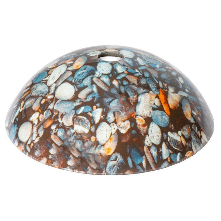 Natural Pebble Pattern Circular Glass Vessel Sink