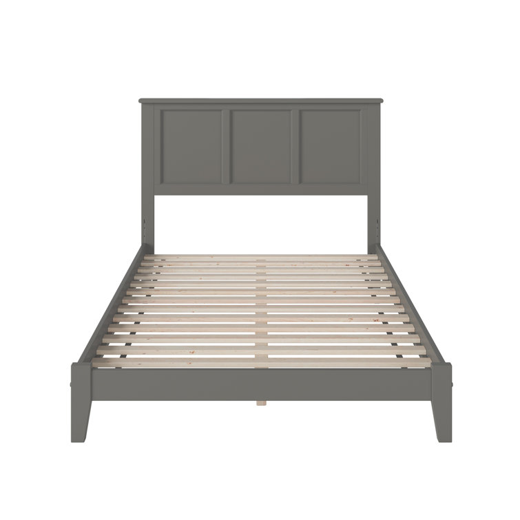 Madison Queen Walnut Upholstered Platform Bed with Storage Drawer