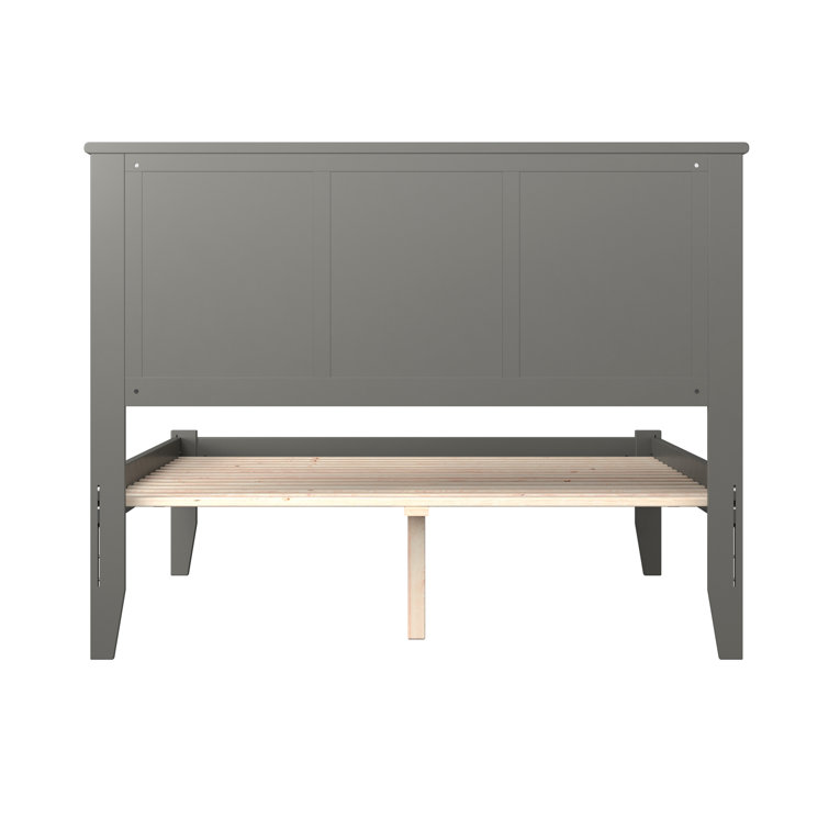 Madison Queen Walnut Upholstered Platform Bed with Storage Drawer