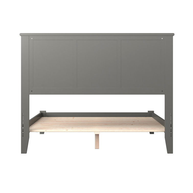 Madison Queen Walnut Upholstered Platform Bed with Storage Drawer