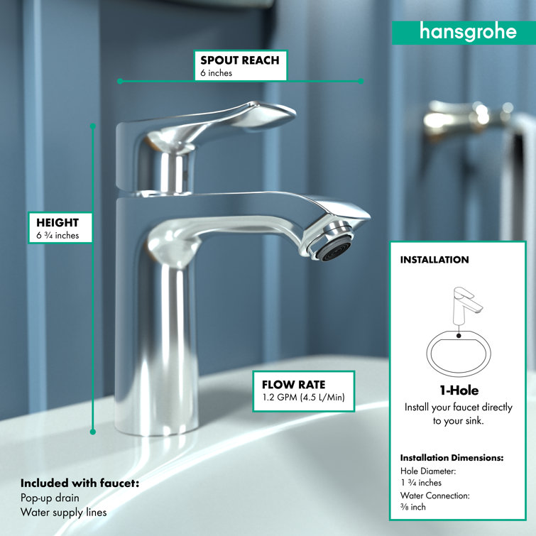 Sleek Chrome Single-Hole Bathroom Faucet with Easy Clean Aerator