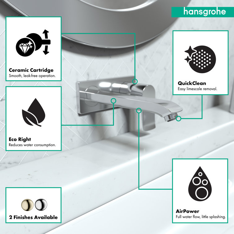 Chrome Wall Mounted Single Handle Bathroom Faucet