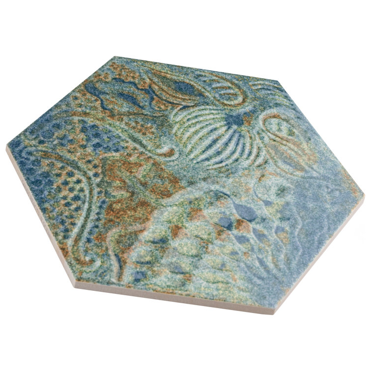 Gaudi Ocean Hexagon Porcelain Wall and Floor Tile