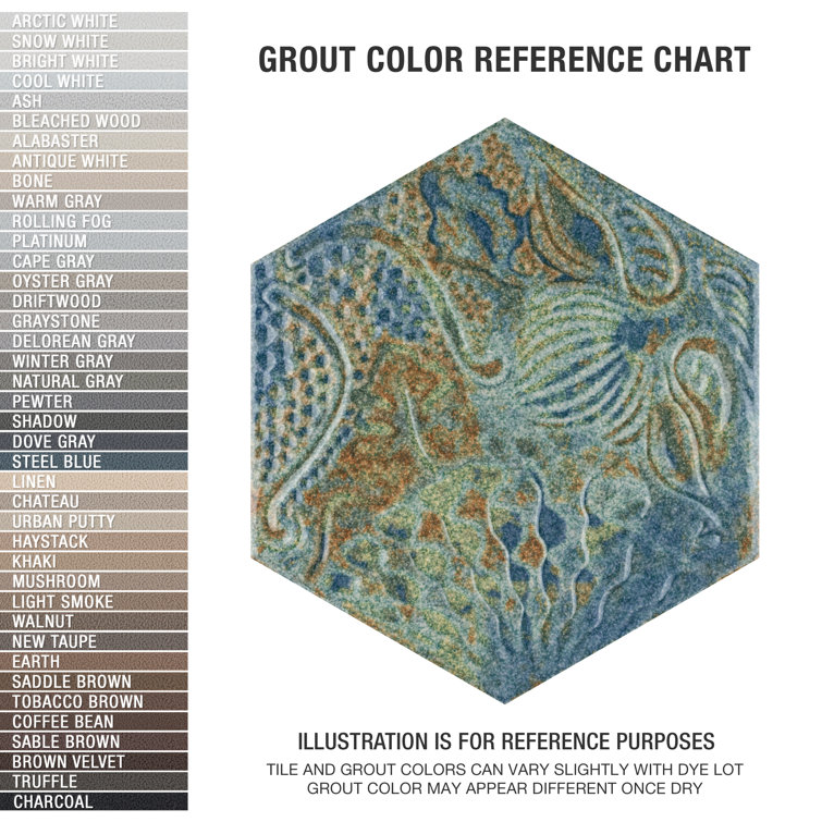 Gaudi Ocean Hexagon Porcelain Wall and Floor Tile