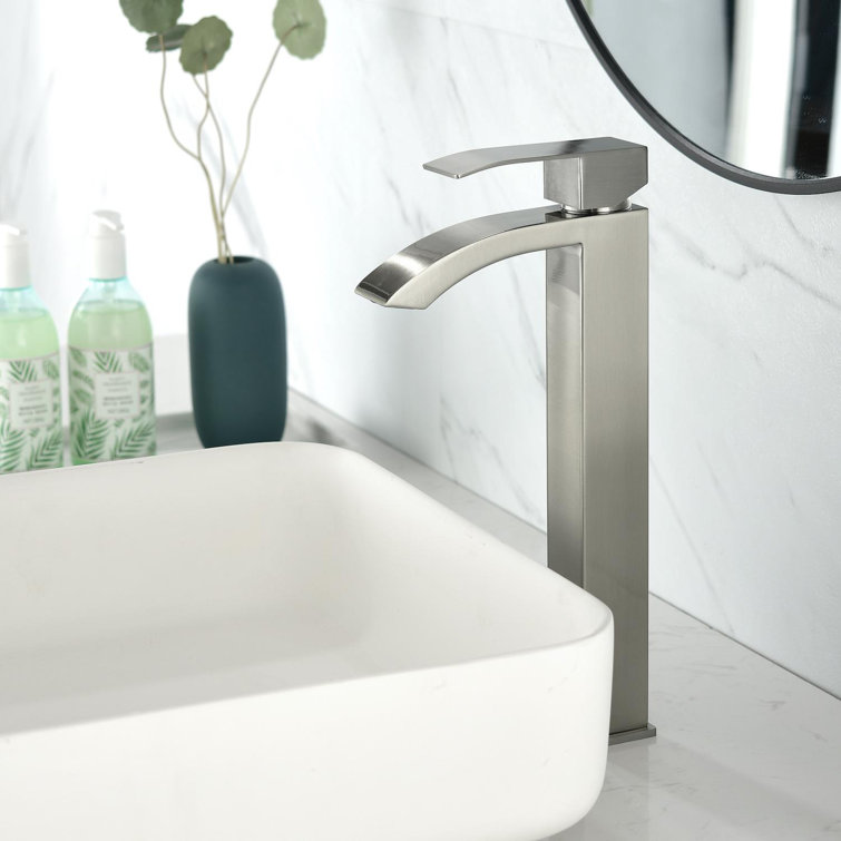 Brushed Nickel Single Handle Vessel Sink Faucet