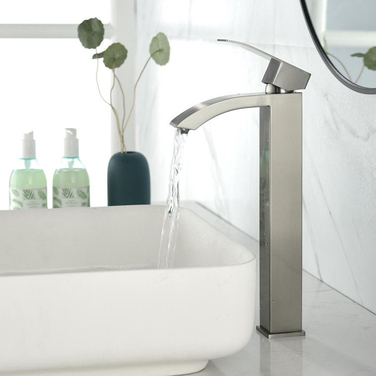 Brushed Nickel Single Handle Vessel Sink Faucet