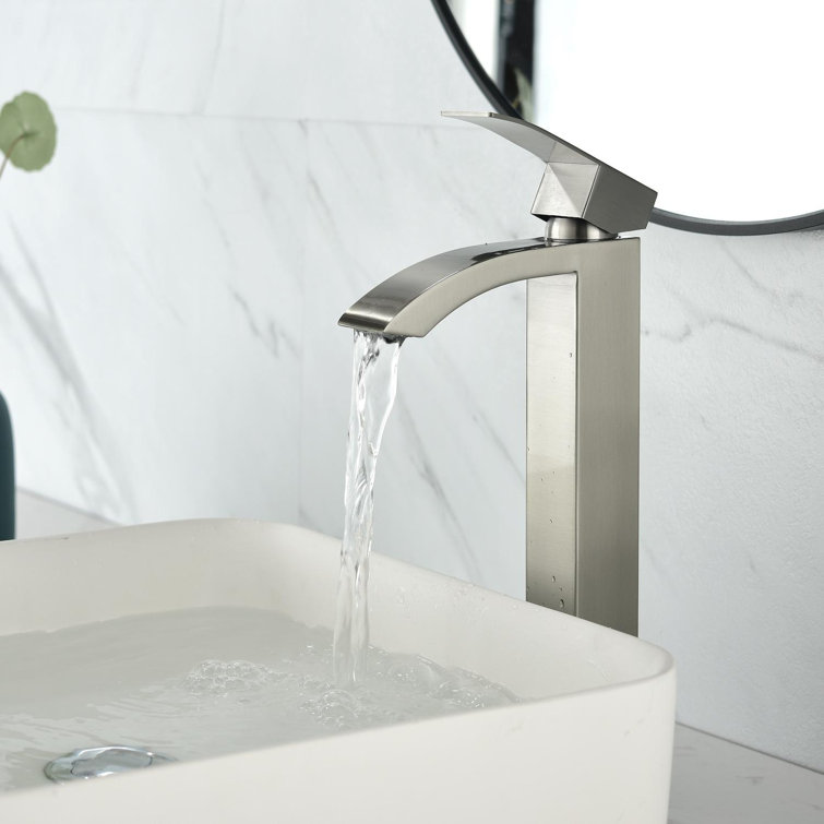 Brushed Nickel Single Handle Vessel Sink Faucet