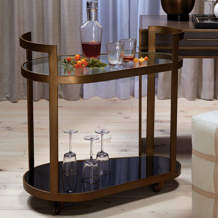 Clear Hammered Glass Set with Gold Rim, Round Shape