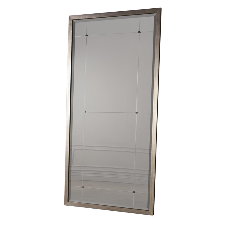 Lux Beaumont Rectangular Silver-Nickel & Gold Leaf Beveled Wall Mirror
