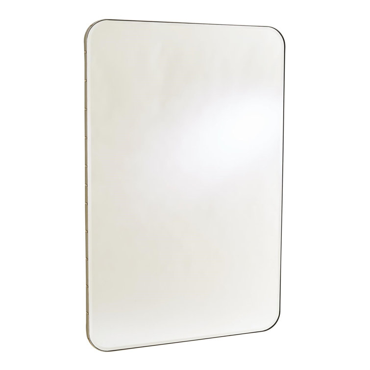 Elegant Rectangular Wood & Silver Wall Mirror with Nickel Frame