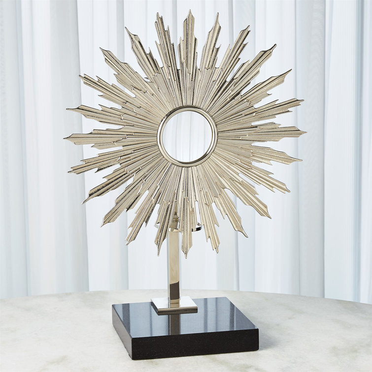 Lumiere Nickel-Plated Solid Brass Candle Holder with Granite Base