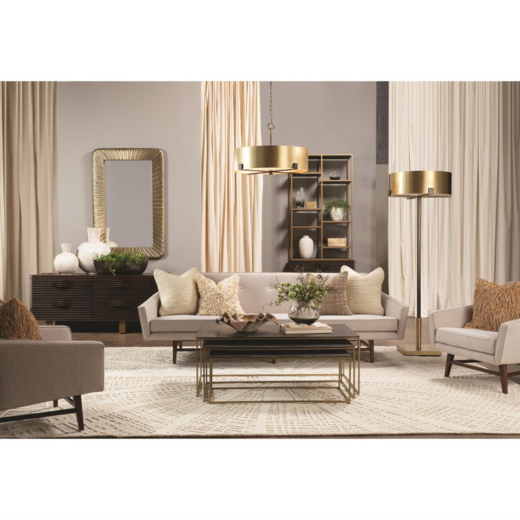 Enoch Abstract Ivory and Grey Hand-Tufted Wool Rug