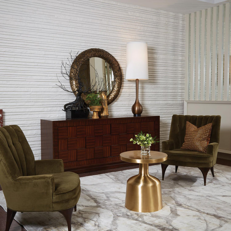 Elegant Oversized Light Bronze Floor Lamp with Silkette Shade