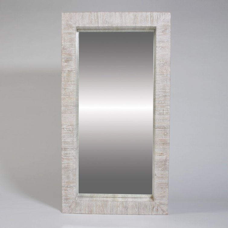 White Washed Wood Full-Length Rectangular Driftwood Mirror