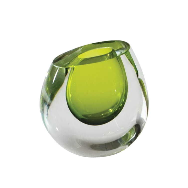 Lime Green Handcrafted Glass Bud Vase