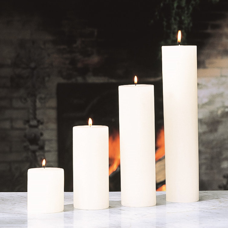 Hand-Poured White Paraffin Pillar Candle, 12"