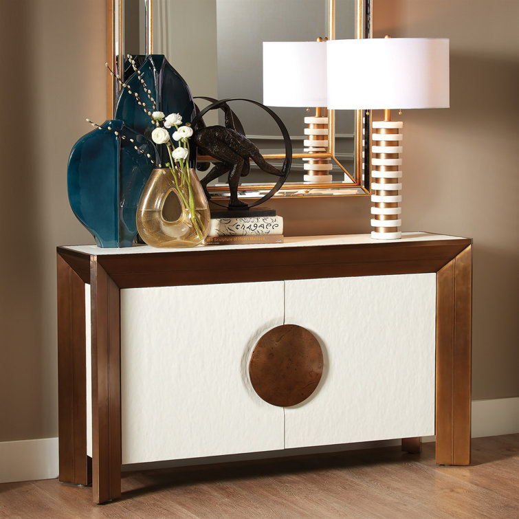 Elegant White Marble & Brass Table Lamp with Linen Shade