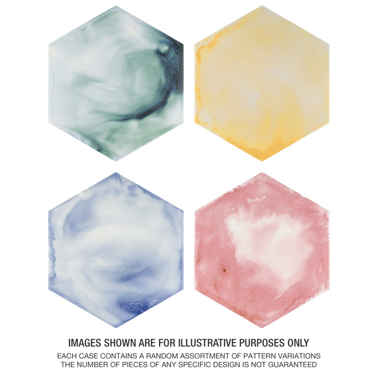 Multicolor Hexagon Porcelain Floor and Wall Tile