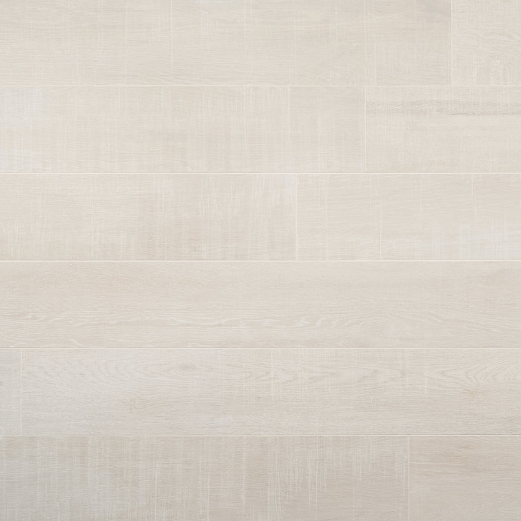 White 8" x 48" Matte Porcelain Wood Look Tile