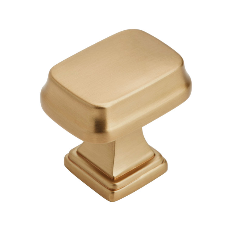 Champagne Bronze Rectangular Cabinet Knob with Mounting Hardware