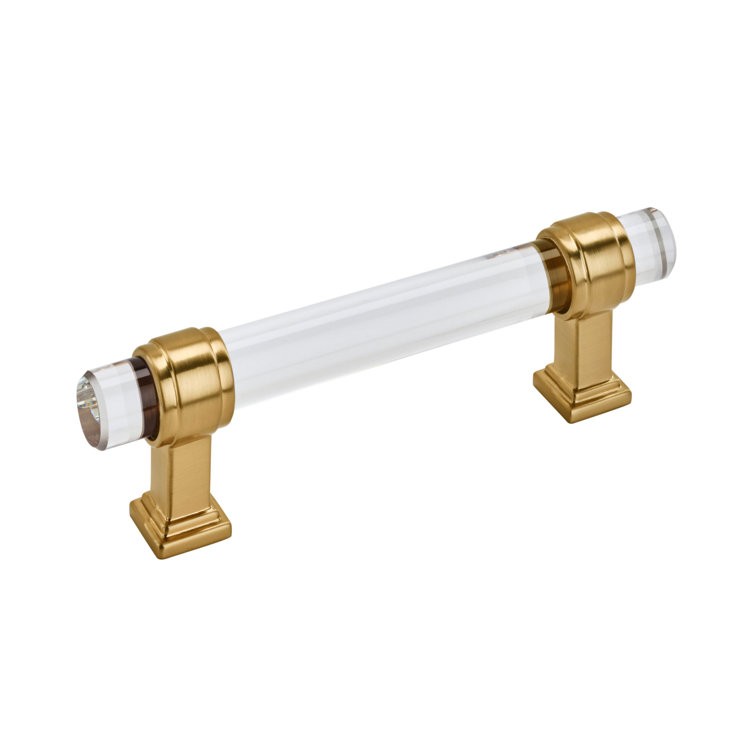 Clear and Champagne Bronze 3-3/4 Inch Bar Cabinet Pull