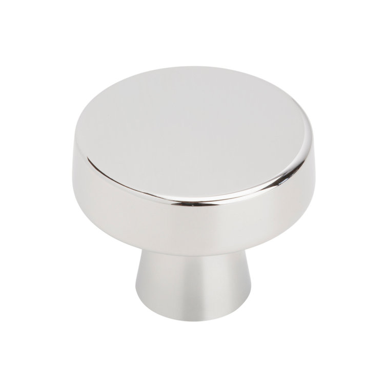Polished Chrome Round Cabinet Knob with Mounting Hardware