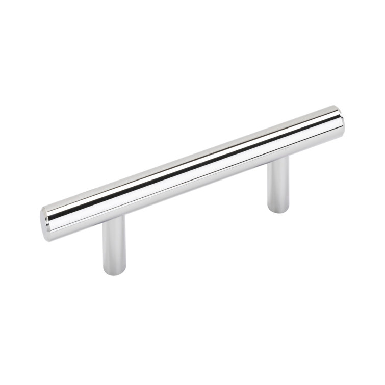 Polished Chrome Modern Bar Cabinet Pull with Mounting Hardware