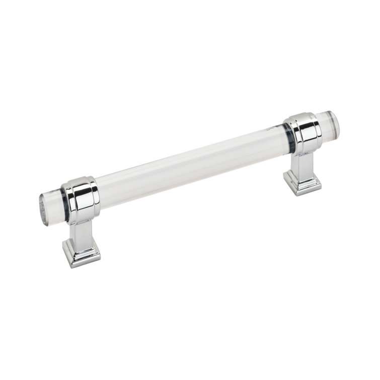 Glacio 5-1/16" Clear and Polished Chrome Bar Pull