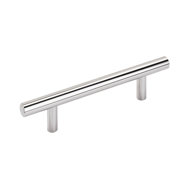 Polished Chrome Modern Bar Cabinet Pull with Mounting Hardware