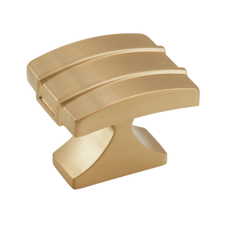 Champagne Bronze Rectangular Modern Cabinet Knob with Mounting Hardware
