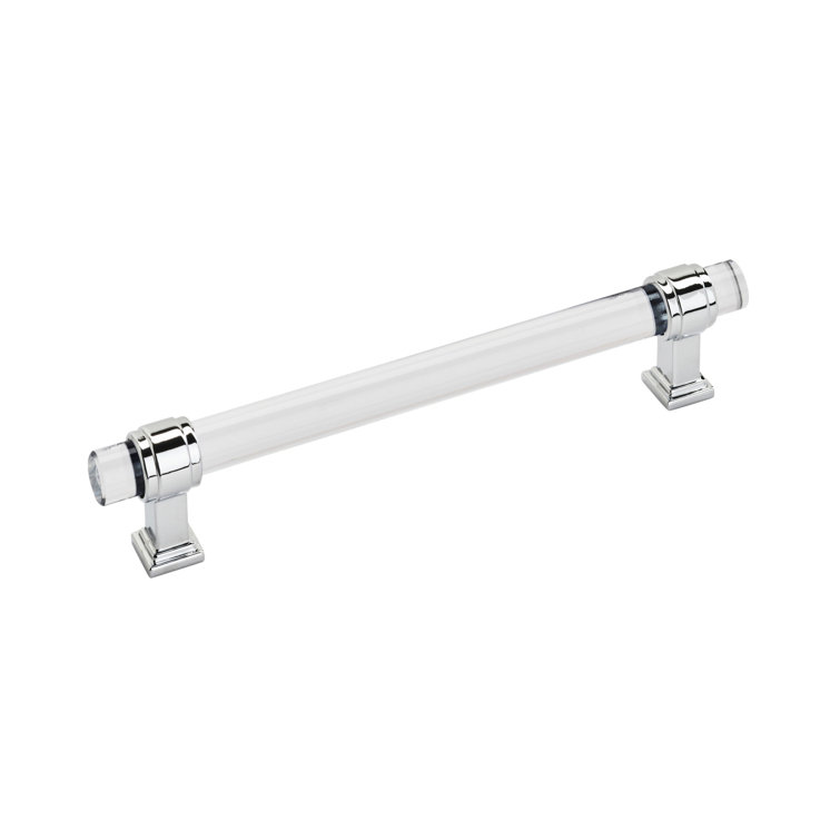 Glacio 5-1/16" Clear and Polished Chrome Bar Pull