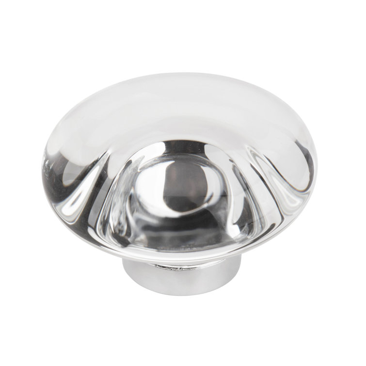Glacio 1-3/4 inch Clear Polished Chrome Round Cabinet Knob