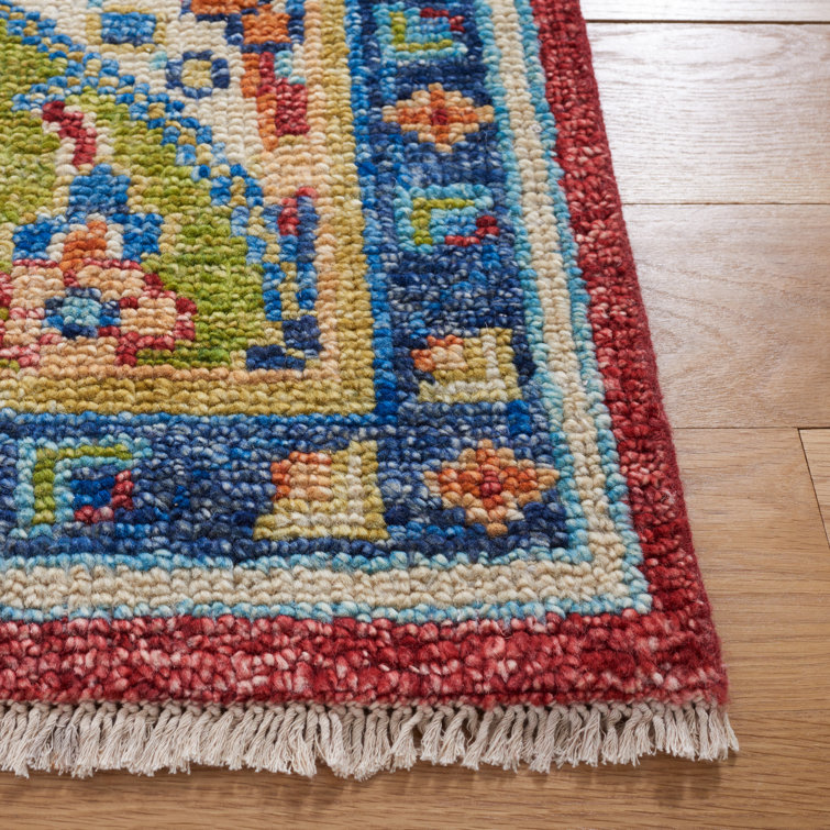 Hand-Knotted Serenity Blue Wool 9' x 12' Traditional Area Rug