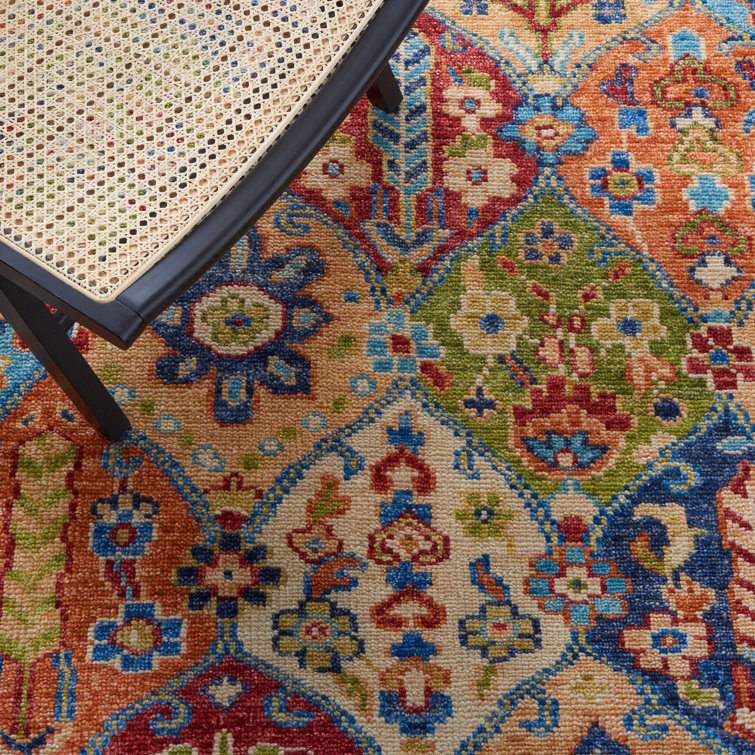Hand-Knotted Serenity Blue Wool 9' x 12' Traditional Area Rug